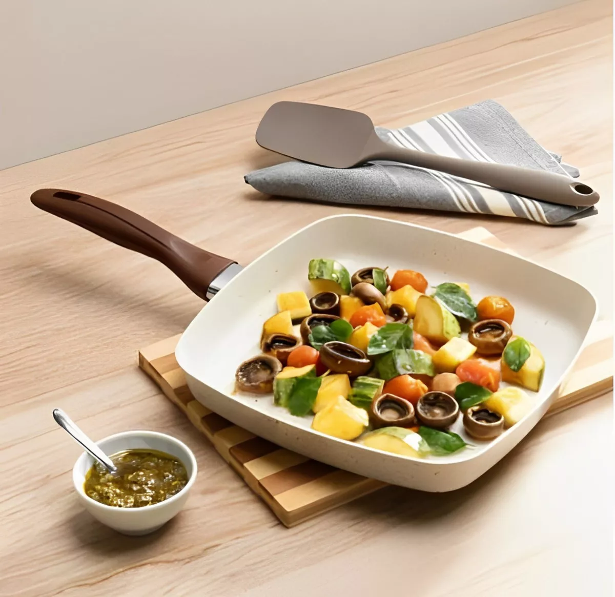 Frigideira Grill Brinox Ceramic Life com Vegetais