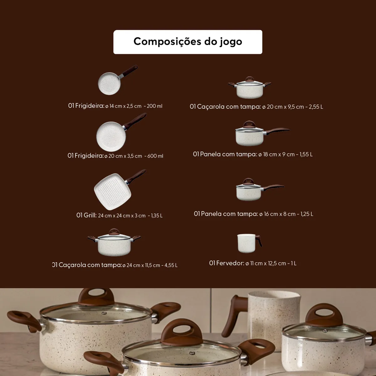 Composições do Jogo - Panelas e Frigideiras Brinox
