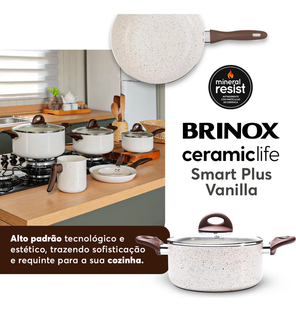 Brinox Ceramic Life Smart Plus Vanilla - Tecnologia Mineral Resist
